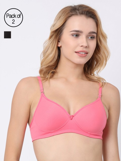 

BRAYOLA Women Pack of 2 Everyday Bras VRS1026, Black