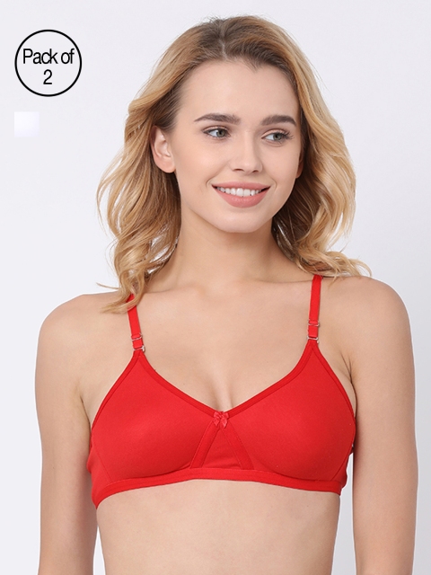 

BRAYOLA Women Pack of 2 Everyday Bras VRS1018, Red