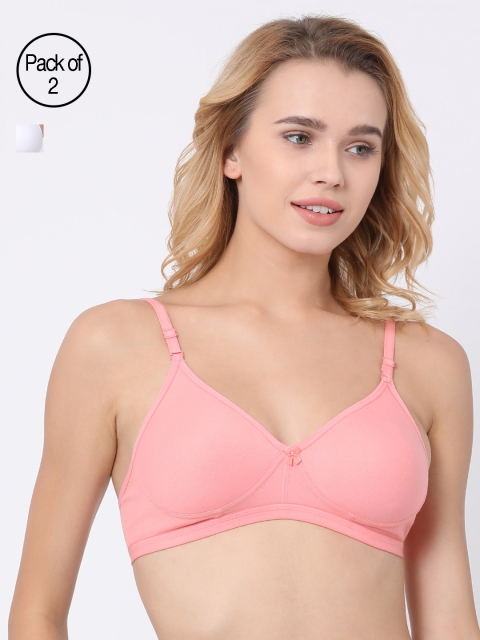 

BRAYOLA Women Pack of 2 Everyday Bras VRS1023, Peach