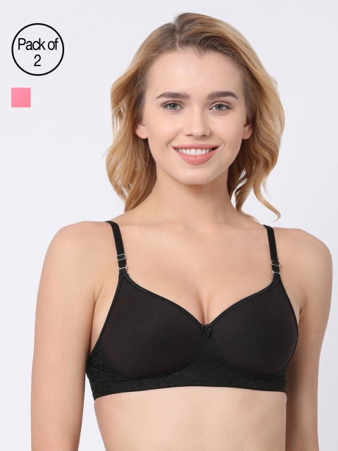 

BRAYOLA Women Pack of 2 Everyday Bras VRS1027, Black