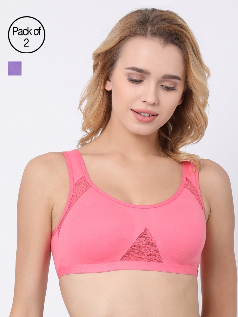 

BRAYOLA Women Pack of 2 Sports Bras VRS1013, Lavender
