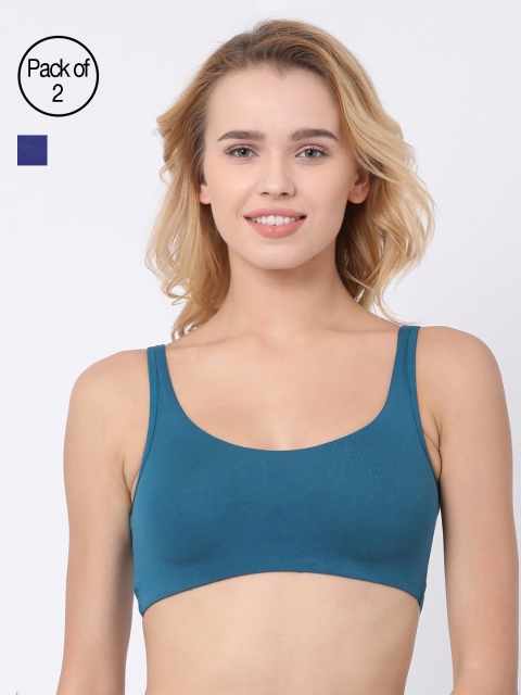 

BRAYOLA Women Pack of 2 Sports Bras VRS1014, Blue