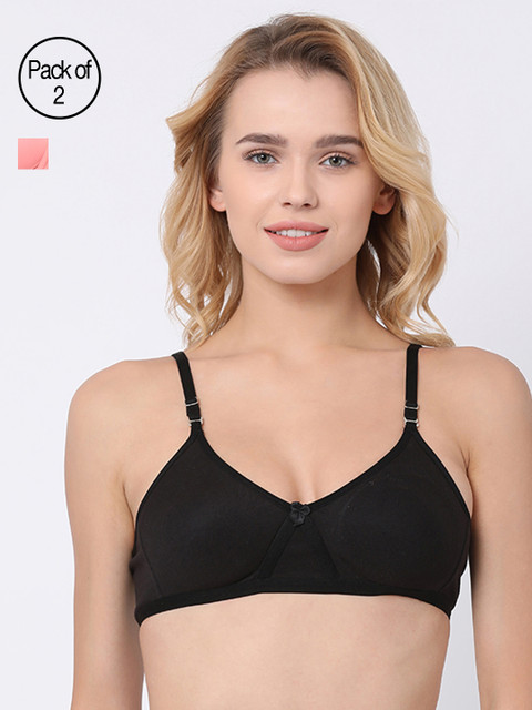 

BRAYOLA Women Pack of 2 Everyday Bras VRS1018, Black