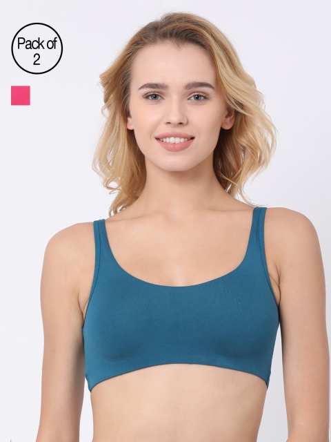 

BRAYOLA Women Pack of 2 Sports Bras VRS1014, Blue