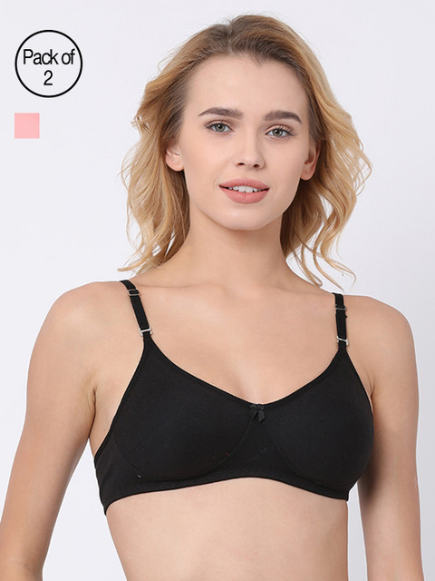 

BRAYOLA Women Pack of 2 Everyday Bras VRS1015, Black