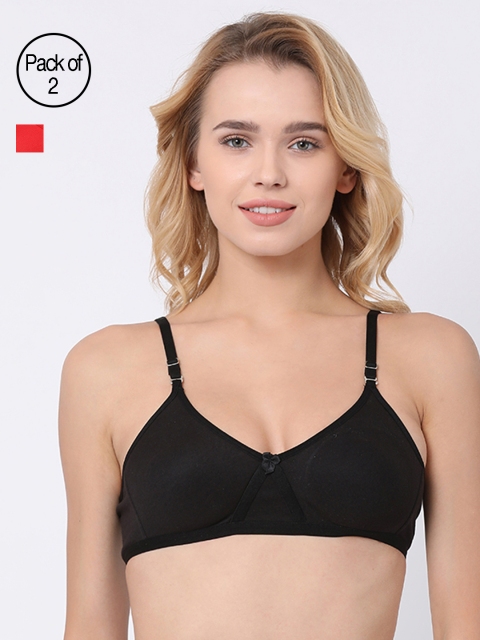 

BRAYOLA Women Pack of 2 Everyday Bras VRS1018, Black