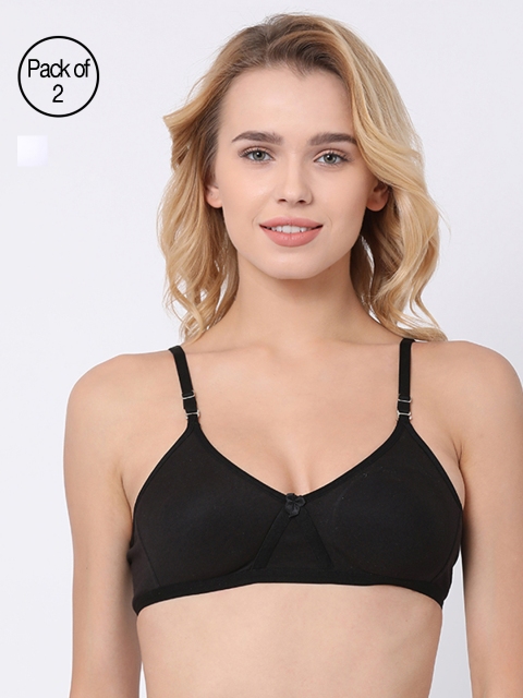 

BRAYOLA Women Pack of 2 Everyday Bras VRS1018, Black
