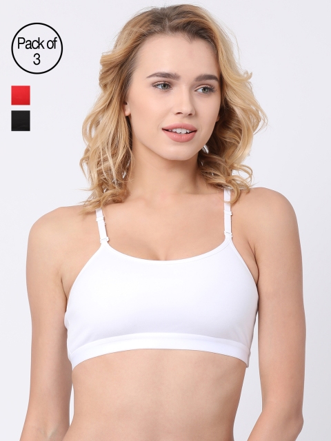 

BRAYOLA Women Pack of 3 Camisole Bras VRS1011, Black