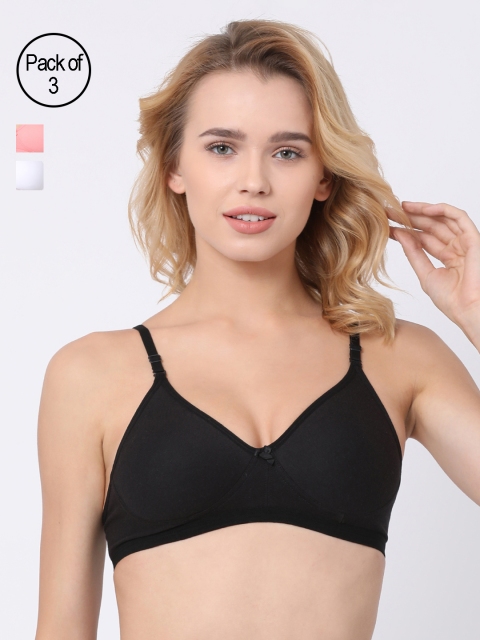 

BRAYOLA Women Pack of 3 Everyday Bras VRS1023, Black