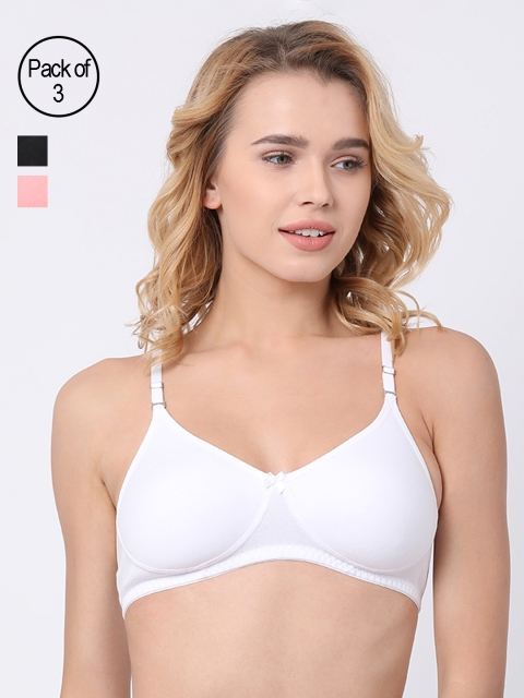 

BRAYOLA Women Pack of 3 Everyday Bras VRS1015, Black