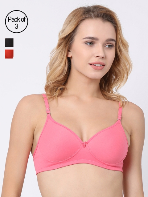 

BRAYOLA Women Pack of 3 Everyday Bras VRS1026, Black