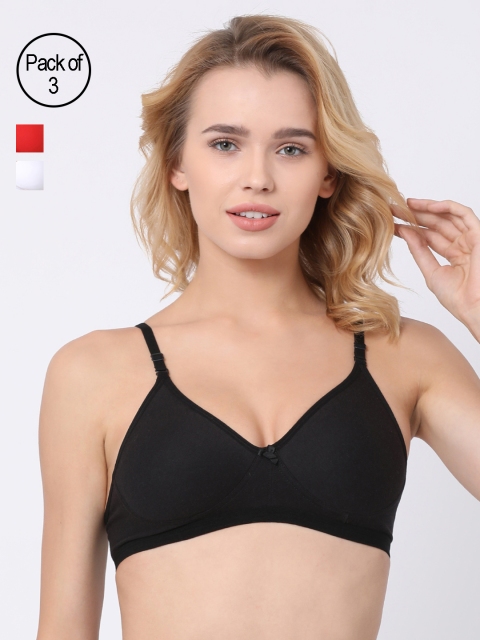 

BRAYOLA Women Pack of 3 Everyday Bras VRS1023, Black