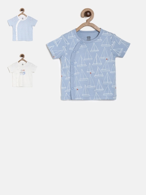 

MINI KLUB Boys Pack of 3 Printed Jhablas, Blue