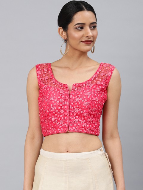 

Aarrah Pink Embroidered Phantom Padded Saree Blouse