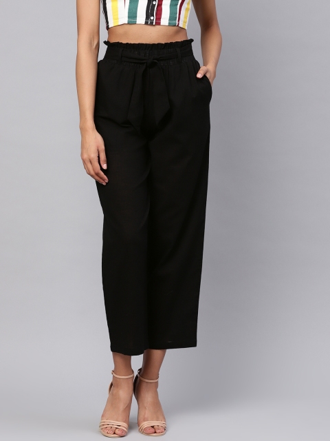 

Idalia Women Black Regular Fit Solid Trousers