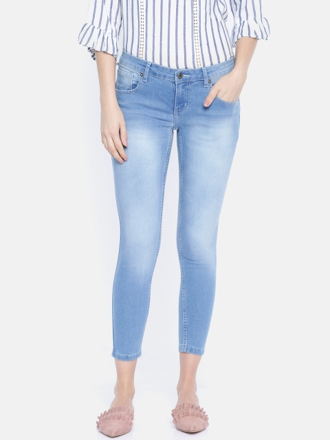 

People Women Blue Skinny Fit Low-Rise Clean Look Stretchable Jeans