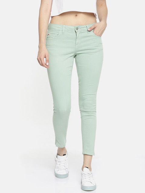 

Lee Cooper Women Mint Green Skinny Fit Low-Rise Clean Look Ankle Length Stretchable Jeans
