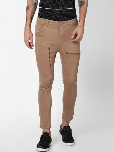 

Blue Saint Men Brown Smart Slim Fit Solid Cargos