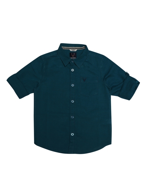 

Allen Solly Junior Boys Teal Green Regular Fit Solid Casual Shirt