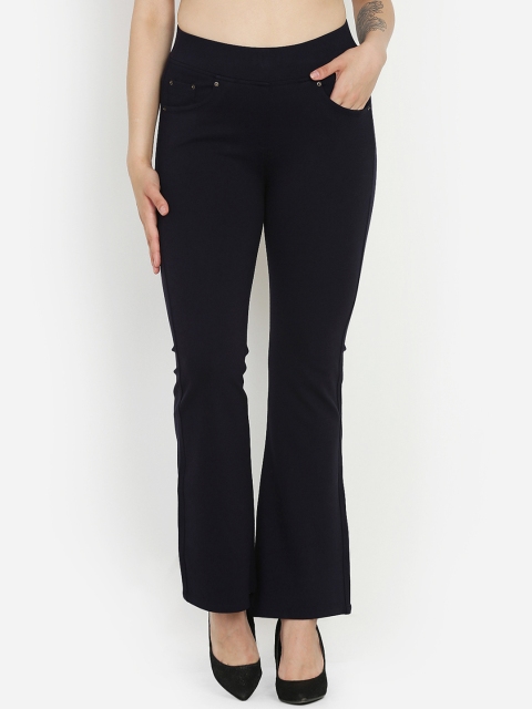 

Westwood Women Blue Relaxed Loose Fit Solid Bootcut Trousers