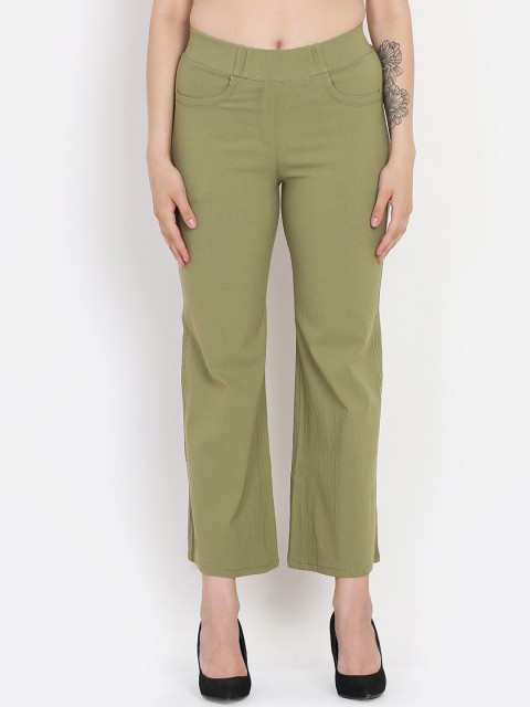 

Westwood Women Green Relaxed Loose Fit Solid Culottes
