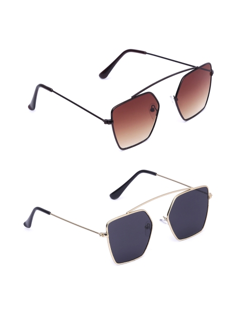 

EPICINK hob Unisex Pack of 2 Square Sunglasses EPSG-2255603-2255604, Brown