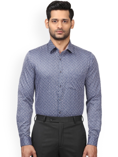 

Next Look Men Blue Slim Fit Printed Formal Shirt