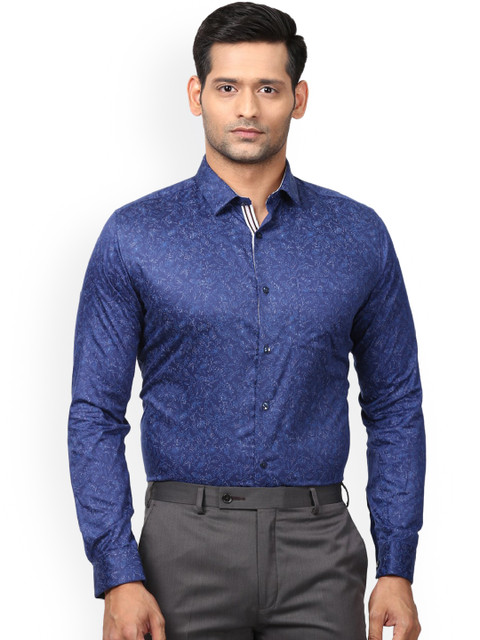 

Next Look Men Blue Slim Fit Printed Formal Shirt