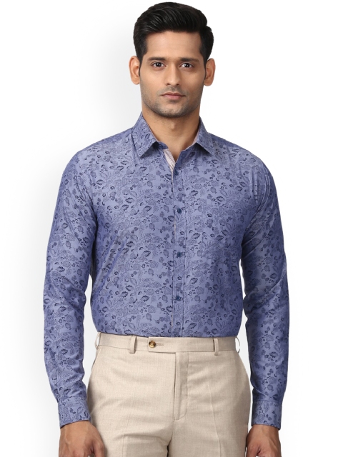 

Next Look Men Blue Slim Fit Printed Formal Shirt
