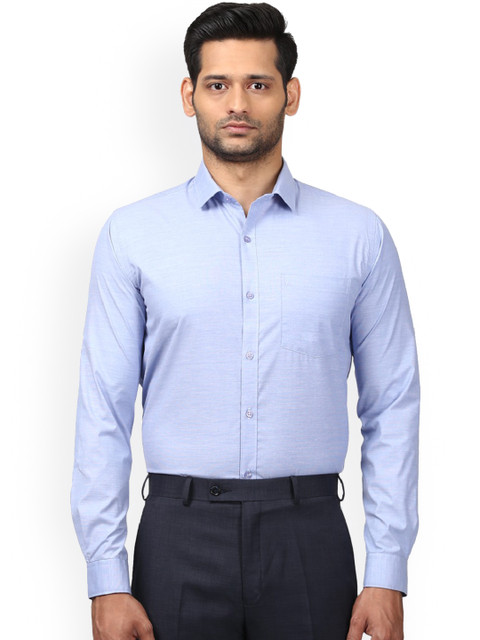 

Next Look Men Blue Slim Fit Self Design Formal Shirt
