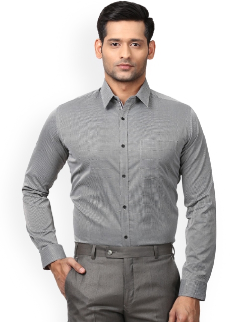 

Next Look Men Black & Grey Slim Fit Printed Formal Shirt
