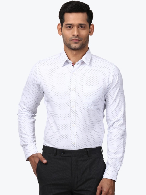 

Next Look Men Off-White & Blue Slim Fit Printed Formal Shirt