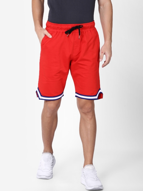 

Blue Saint Men Red Solid Slim Fit Regular Shorts