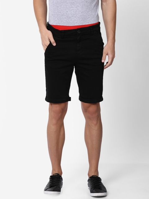 

Blue Saint Men Black Solid Slim Fit Regular Shorts