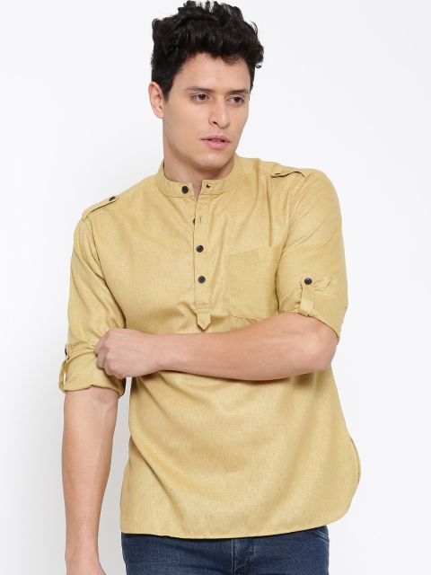 

Svanik Mustard Brown Short Kurta