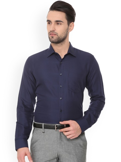 

Van Heusen Men Navy Blue Slim Fit Solid Formal Shirt