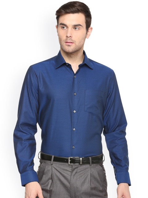 

Van Heusen Men Blue Regular Fit Self Design Formal Shirt