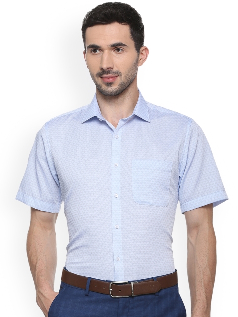 

Van Heusen Men Blue Regular Fit Self Design Formal Shirt