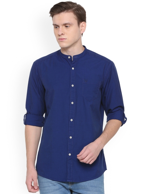 

Solly Jeans Co. Men Blue Regular Fit Solid Casual Shirt