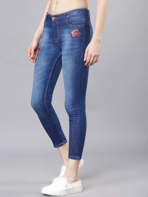 

Tokyo Talkies Women Navy Blue Super Skinny Fit Mid-Rise Clean Look Stretchable Jeans