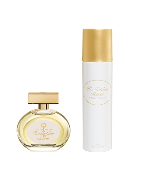 

Antonio Banderas Women Her Golden Secret EDT & Deodorant Spray Giftset (50ml +150ml ), Gold