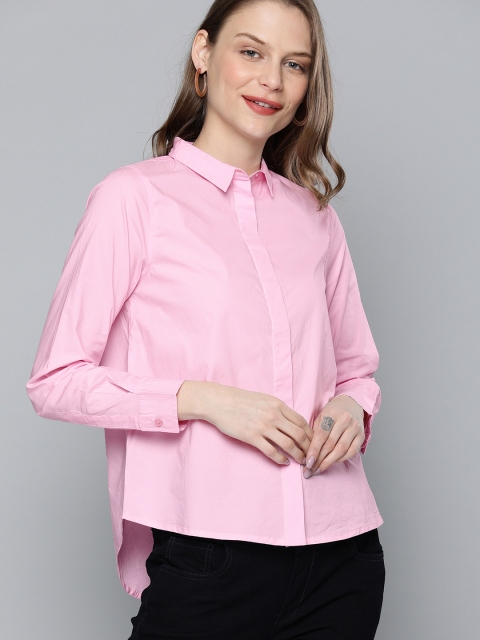 

Mast & Harbour Women Pink Regular Fit Solid Casual Shirt