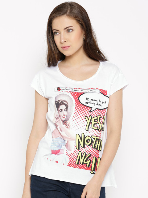 

People White Printed T-shirt