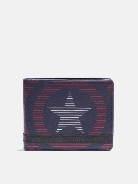 

Kook N Keech Marvel Men Navy Blue & Pink Printed Two Fold Wallet