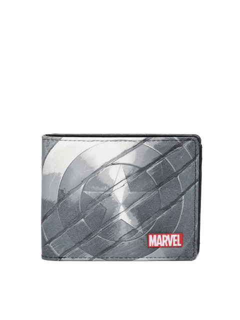 

Kook N Keech Men Grey & White Printed Two Fold Wallet