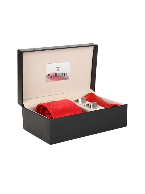 

Van Heusen Men Red & Silver-Toned Accessory Gift Set