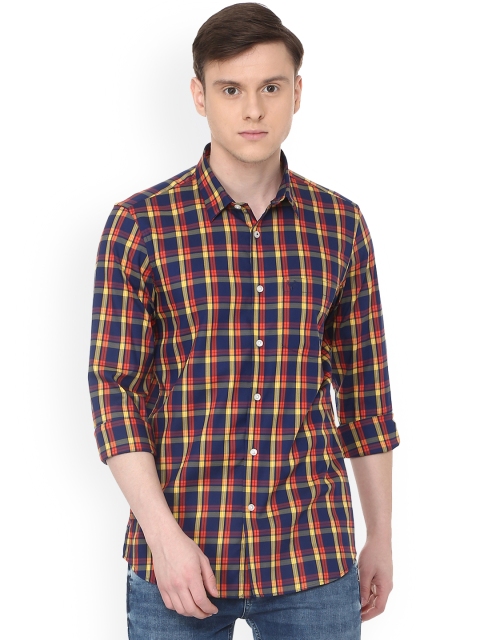 

Allen Solly Men Blue & Beige Slim Fit Checked Casual Shirt
