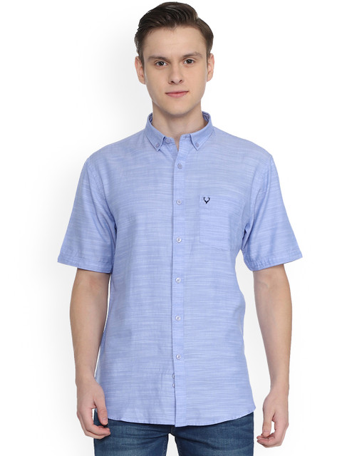 

Allen Solly Men Blue Regular Fit Solid Casual Shirt