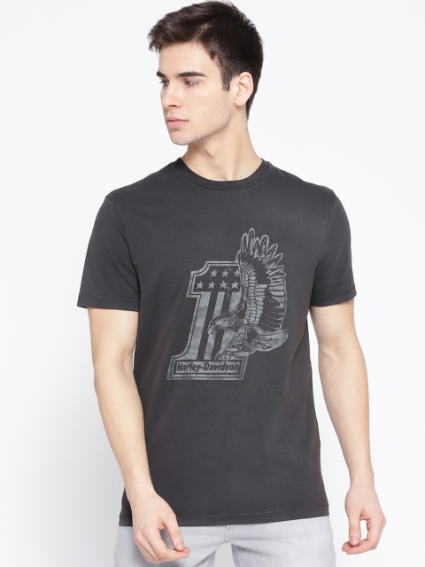 

Harley-Davidson Men Charcoal Grey Printed T-shirt