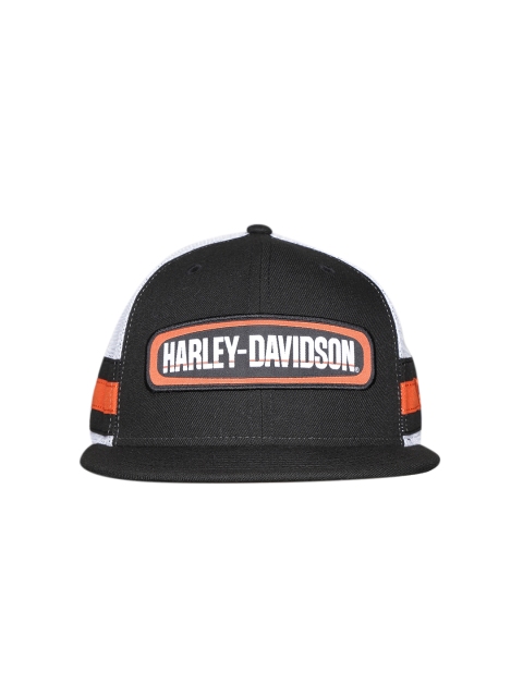 

Harley-Davidson Men Black & White Colourblocked Snapback Cap